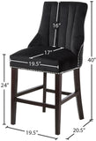 Oxford Velvet Contemporary Stool Set - Elegant Black Upholstered Design for Stylish Seating