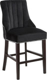 Oxford Velvet Contemporary Stool Set - Elegant Black Upholstered Design for Stylish Seating