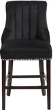 Oxford Velvet Contemporary Stool Set - Elegant Black Upholstered Design for Stylish Seating