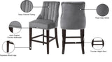 Oxford Velvet Contemporary Stool Set - Elegant Black Upholstered Design for Stylish Seating