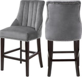 Oxford Velvet Contemporary Stool Set - Elegant Black Upholstered Design for Stylish Seating