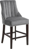 Oxford Velvet Contemporary Stool Set - Elegant Black Upholstered Design for Stylish Seating