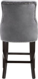Oxford Velvet Contemporary Stool Set - Elegant Black Upholstered Design for Stylish Seating
