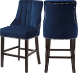 Oxford Velvet Contemporary Stool Set - Elegant Black Upholstered Design for Stylish Seating