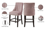 Oxford Velvet Contemporary Stool Set - Elegant Black Upholstered Design for Stylish Seating