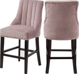Oxford Velvet Contemporary Stool Set - Elegant Black Upholstered Design for Stylish Seating