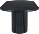 Belinda Mid-Century Modern Solid Wood Dining Table with Unique Fluted Bases and Adjustable Leaves