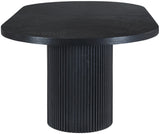 Belinda Mid-Century Modern Solid Wood Dining Table with Unique Fluted Bases and Adjustable Leaves
