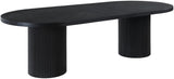 Belinda Mid-Century Modern Solid Wood Dining Table with Unique Fluted Bases and Adjustable Leaves