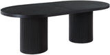 Belinda Mid-Century Modern Solid Wood Dining Table with Unique Fluted Bases and Adjustable Leaves