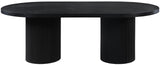 Belinda Mid-Century Modern Solid Wood Dining Table with Unique Fluted Bases and Adjustable Leaves