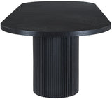 Belinda Mid-Century Modern Solid Wood Dining Table with Unique Fluted Bases and Adjustable Leaves
