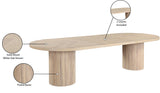 Belinda Mid-Century Modern Solid Wood Dining Table with Unique Fluted Bases and Adjustable Leaves
