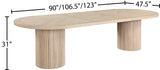 Belinda Mid-Century Modern Solid Wood Dining Table with Unique Fluted Bases and Adjustable Leaves