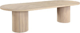 Belinda Mid-Century Modern Solid Wood Dining Table with Unique Fluted Bases and Adjustable Leaves