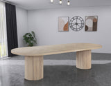Belinda Mid-Century Modern Solid Wood Dining Table with Unique Fluted Bases and Adjustable Leaves