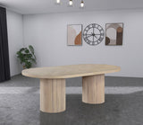Belinda Mid-Century Modern Solid Wood Dining Table with Unique Fluted Bases and Adjustable Leaves