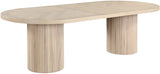 Belinda Mid-Century Modern Solid Wood Dining Table with Unique Fluted Bases and Adjustable Leaves