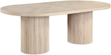 Belinda Mid-Century Modern Solid Wood Dining Table with Unique Fluted Bases and Adjustable Leaves