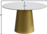 Sorrento Marble Dining Table - Elegant Round Design with Brushed Gold Base for Contemporary Spaces