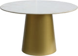 Sorrento Marble Dining Table - Elegant Round Design with Brushed Gold Base for Contemporary Spaces