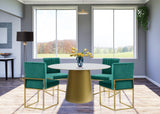 Sorrento Marble Dining Table - Elegant Round Design with Brushed Gold Base for Contemporary Spaces
