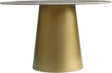 Sorrento Marble Dining Table - Elegant Round Design with Brushed Gold Base for Contemporary Spaces