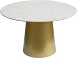 Sorrento Marble Dining Table - Elegant Round Design with Brushed Gold Base for Contemporary Spaces