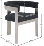 Romeo Dining Chairs Set of 2 - Elegant Upholstered Design with Brushed Chrome Frame for Modern Style