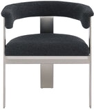 Romeo Dining Chairs Set of 2 - Elegant Upholstered Design with Brushed Chrome Frame for Modern Style