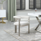 Romeo Dining Chairs Set of 2 - Elegant Upholstered Design with Brushed Chrome Frame for Modern Style