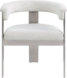 Romeo Dining Chairs Set of 2 - Elegant Upholstered Design with Brushed Chrome Frame for Modern Style