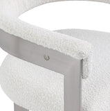 Romeo Dining Chairs Set of 2 - Elegant Upholstered Design with Brushed Chrome Frame for Modern Style