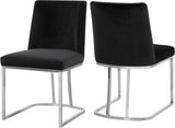 Heidi Velvet Contemporary Dining Chair Set - Glamorous Design with Plush Comfort for Stylish Dining