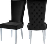 Serafina Velvet Dining Chair Set of 2 - Luxurious Upholstery with Chrome Legs & Regal Design