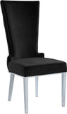 Serafina Velvet Dining Chair Set of 2 - Luxurious Upholstery with Chrome Legs & Regal Design