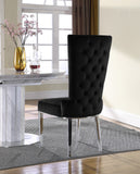 Serafina Velvet Dining Chair Set of 2 - Luxurious Upholstery with Chrome Legs & Regal Design
