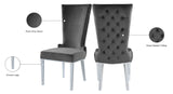 Serafina Velvet Dining Chair Set of 2 - Luxurious Upholstery with Chrome Legs & Regal Design