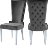 Serafina Velvet Dining Chair Set of 2 - Luxurious Upholstery with Chrome Legs & Regal Design