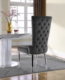 Serafina Velvet Dining Chair Set of 2 - Luxurious Upholstery with Chrome Legs & Regal Design