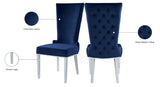 Serafina Velvet Dining Chair Set of 2 - Luxurious Upholstery with Chrome Legs & Regal Design