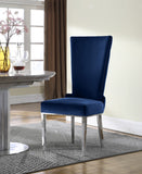 Serafina Velvet Dining Chair Set of 2 - Luxurious Upholstery with Chrome Legs & Regal Design
