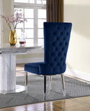 Serafina Velvet Dining Chair Set of 2 - Luxurious Upholstery with Chrome Legs & Regal Design