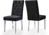 Juno Contemporary Dining Chair Set of 2 - Plush Upholstery with Stylish Chrome Base for Elegance