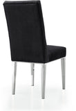 Juno Contemporary Dining Chair Set of 2 - Plush Upholstery with Stylish Chrome Base for Elegance