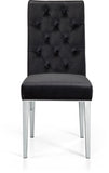 Juno Contemporary Dining Chair Set of 2 - Plush Upholstery with Stylish Chrome Base for Elegance