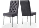 Juno Contemporary Dining Chair Set of 2 - Plush Upholstery with Stylish Chrome Base for Elegance