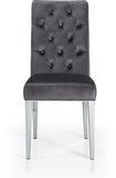 Juno Contemporary Dining Chair Set of 2 - Plush Upholstery with Stylish Chrome Base for Elegance