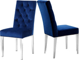 Juno Contemporary Dining Chair Set of 2 - Plush Upholstery with Stylish Chrome Base for Elegance