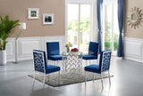 Opal Glass Contemporary Dining Table – Modern Geometric Design with Durable Metal and Elegant Finish